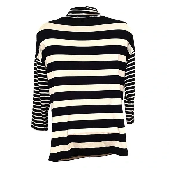 SportElle Women's Pullover Nautical Top Shirt Blue and White Striped Size Small - Picture 6 of 7
